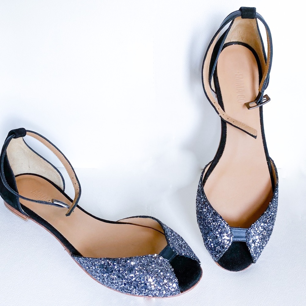 🎉HP🎉 Anthropologie 💕🥂EUC EMMA GO Glitter flats